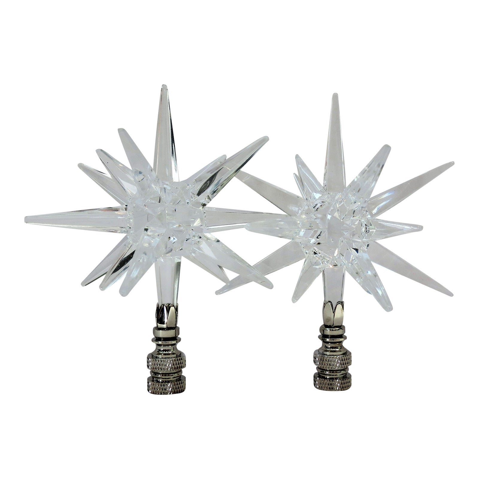 Retro Modern Lucite Sunburst Finials by C. Damien Fox, a Pair. Chairish