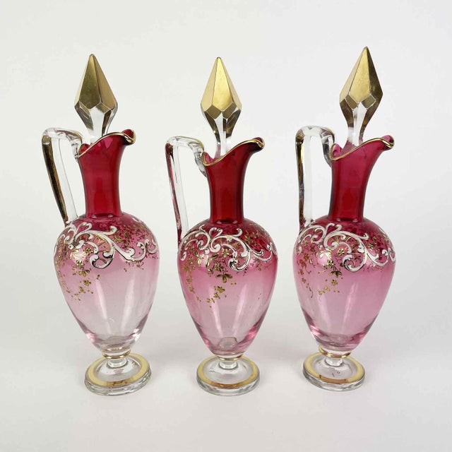 Gilded Metal Liquor Service with Flower Vase, Set of 18 For Sale - Image 10 of 12
