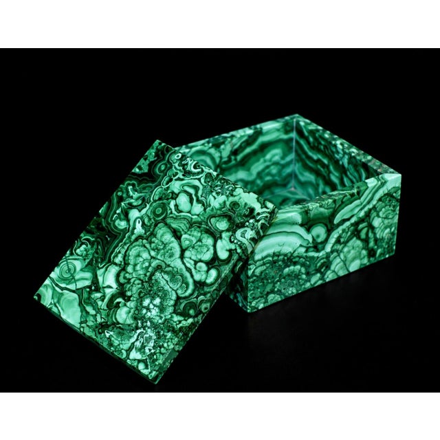 Malachite Box Butterfly and Lake Italian Crafted Gemstone Box For Sale - Image 15 of 18