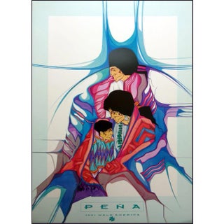 1990s "Familia De Hoy" Hand Signed Offset Lithograph by Amado Pena For Sale