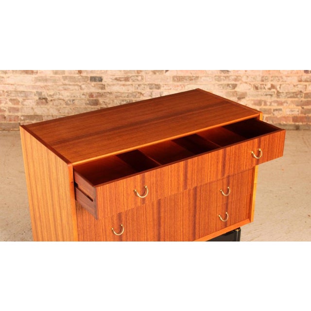 Black Mid-Century Modern Librenza Tola and Black Chest of Drawers with Brass Handles from G-Plan, 1960s For Sale - Image 8 of 13