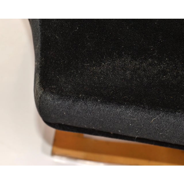 1990 Donghia Versailles Black Mohair Blonde Wood Stool Bench Ottoman John Hutton For Sale In Miami - Image 6 of 12