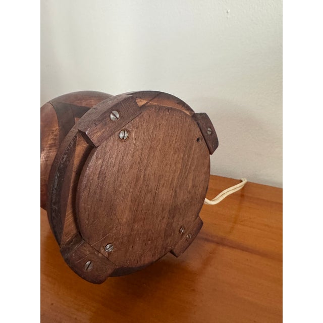1950s Wooden Marquetry Studio Crafts Lamp For Sale In Philadelphia - Image 6 of 6
