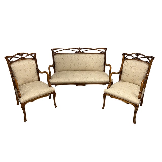 Wood Art Deco Hand Carved Wood Frame Chair For Sale - Image 7 of 7