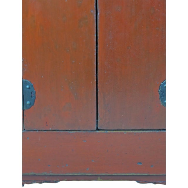 Red Chinese Antique Cabinet For Sale - Image 9 of 13
