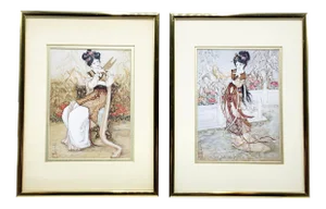 1950's Signed and Numbered John Cheng Original Artwork Prints - a Pair