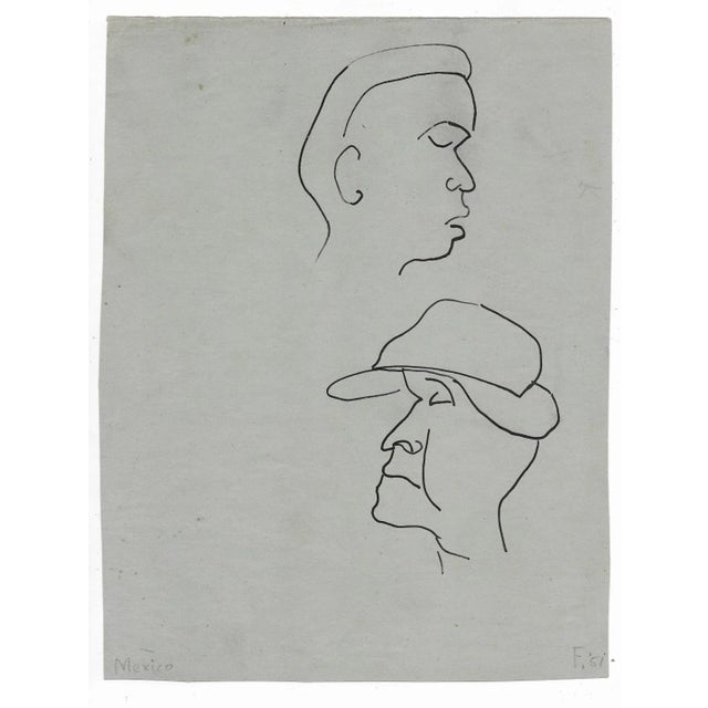 Drawing of two men by Vermont artist Frank Wallace (1915/18-2003). Wallace was born in Toledo, Ohio and grew ip in...