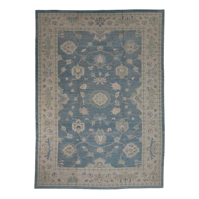 Turkish Oushak Rug 13'6" x 18'8" For Sale