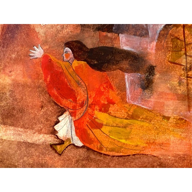 Japanese Matabei Goto Japanese Modern Figurative Mixed-Media Painting, Signed For Sale - Image 3 of 4