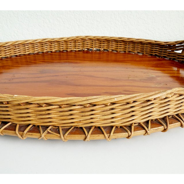 Antique Oval French Wicker Tray, Early 20th Century For Sale - Image 14 of 14