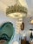 Contemporary Brass Chandelier and Murano Glass Gold Leaf Flame , Italy For Sale - Image 12 of 12