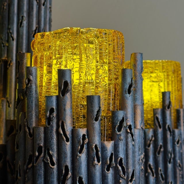 Brutalist Chandelier by Marcello Fantoni for Fantoni Studio, Florence, Italy, 1960s For Sale - Image 13 of 18