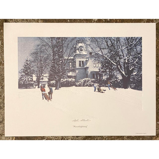 1999 "Moonlighting" embossed serigraph by North Carolina artist Stephen Sebastian; titled lower center and pencil signed....