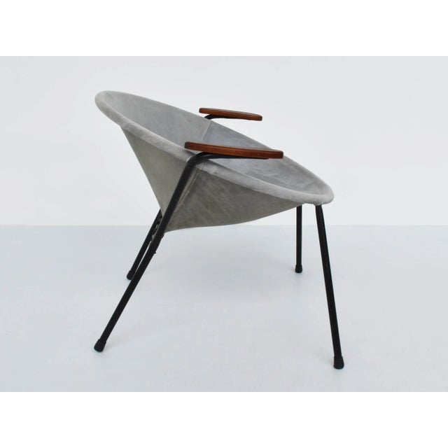 Set of Light Blue Suede Nesting Armchairs by Hans Olsen for Lea Design, Denmark, 1950s For Sale - Image 6 of 11