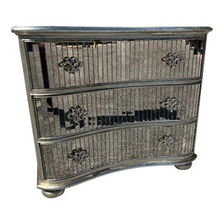 Serpentine Front Mirrored Chest of Drawers For Sale