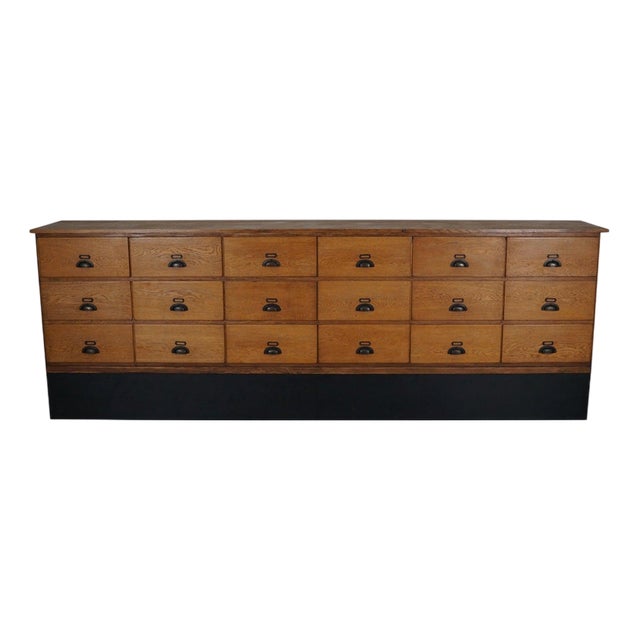 Large Vintage Dutch Oak Shop Cabinet, 1950s For Sale