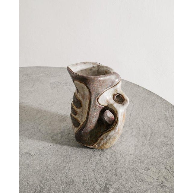 Swedish Mid-Century Decorative Stoneware Pitcher by Hans Hedberg for Biot France, 1950s For Sale - Image 4 of 7