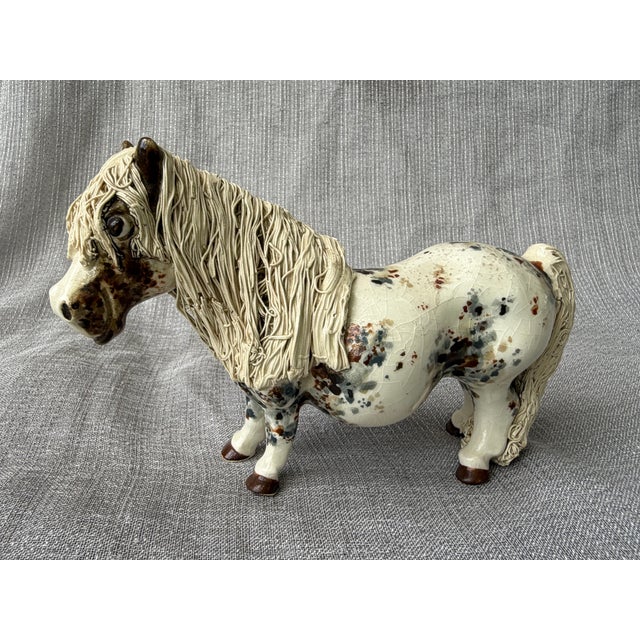 Vintage Cheval Ceramics Appaloosa Pony Figure Spaghetti Effect Mane For Sale - Image 14 of 17