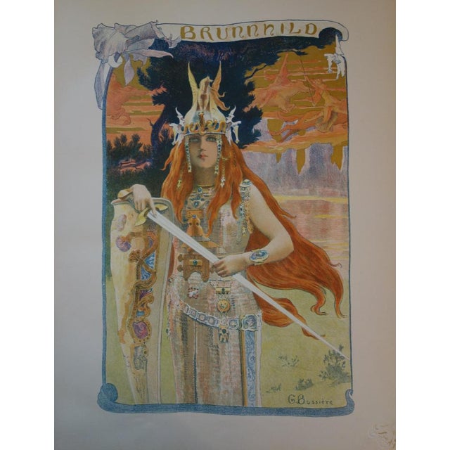 Gaston Bussiere, Wagner, The Valkyrie Brunhild, Original Lithograph For Sale - Image 5 of 5