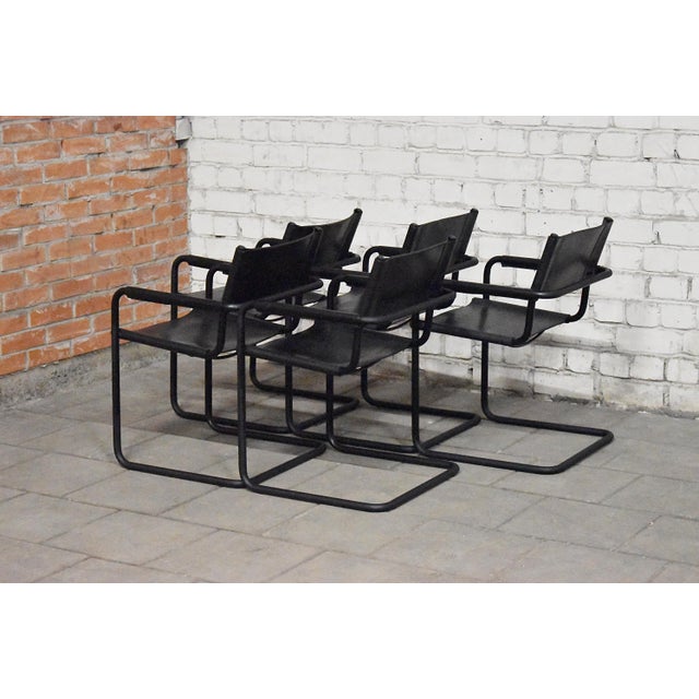 Metal Cantilever Chair in Leather by Mart Stam for Linea Veam, Italy, 1970s For Sale - Image 7 of 7