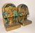 Figurative Large Pair Antique j.b. Hirsch Patinated Bronze Clad Fruit Baskets Bookends For Sale - Image 3 of 12