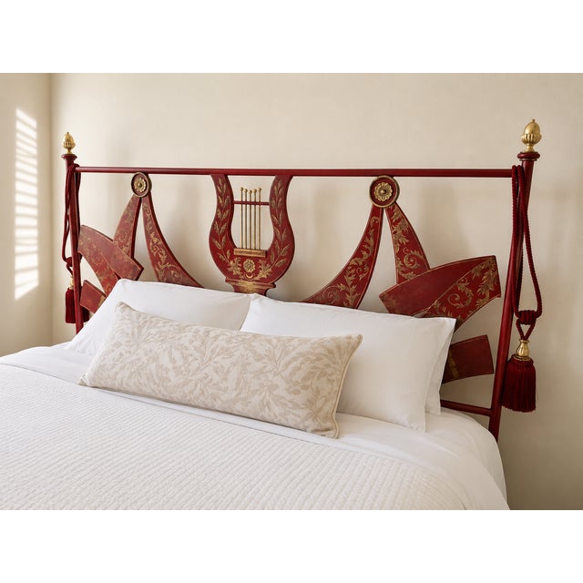 The Niermann Weeks Tole Empire Queen Bed Frame is a beautifully hand-painted piece of furniture perfect for an adult...