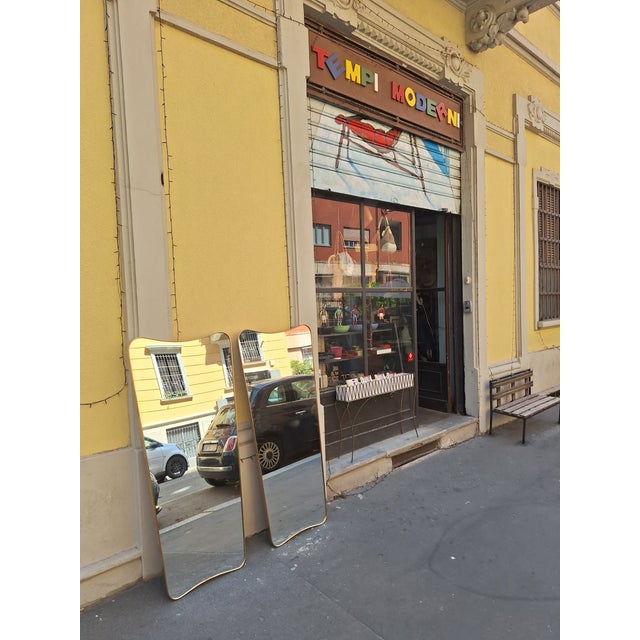 Gold Wall Mirror with Brass Frame in the style of Gio Ponti for Fountain Art Park of the Princes Naples, 1990s For Sale - Image 8 of 16