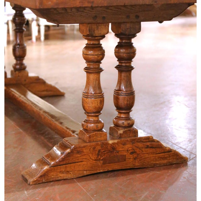 French French Louis XIII Oak and Chestnut Monastery Dining Table From the Pyrenees For Sale - Image 3 of 8