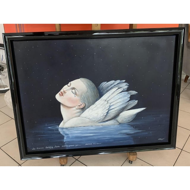 Rafal Olbinski, La Blanche Ophélia, Oil on Canvas, 2022 For Sale - Image 4 of 5