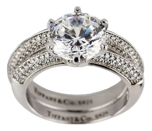 Double Silver Ring with Brilliant Cut Zircons.