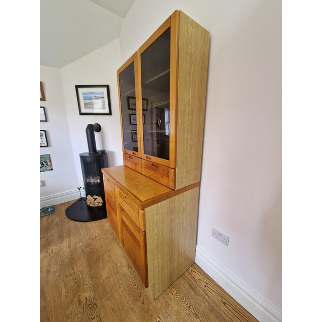Vintage Danish Glass-Fronted Oak Display Cabinet from Vantinge Mobelindustri, 1970s For Sale - Image 10 of 18