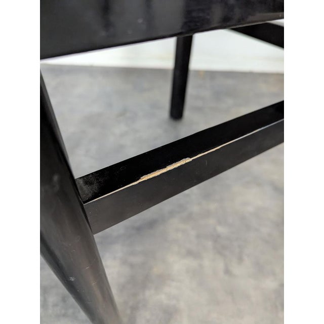 Japanese-Style Black Lacquered Chairs, Set of 6 For Sale - Image 10 of 11
