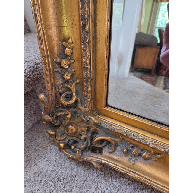 Glass French Gilt Rococo Mirror For Sale - Image 7 of 10