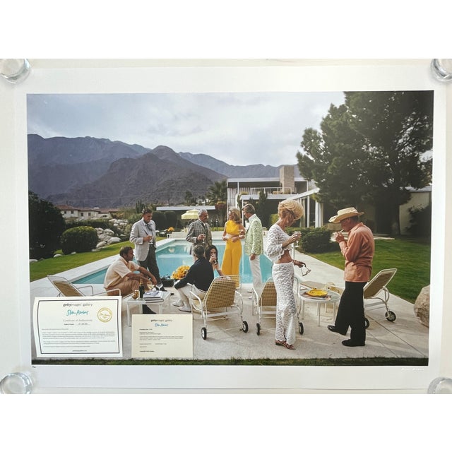 Mid-Century Modern 1970s "Poolside Chat", Palm Springs 1970, Limited Edition 1/150, 30" X 40" C-Print by Slim Aarons For Sale - Image 3 of 9