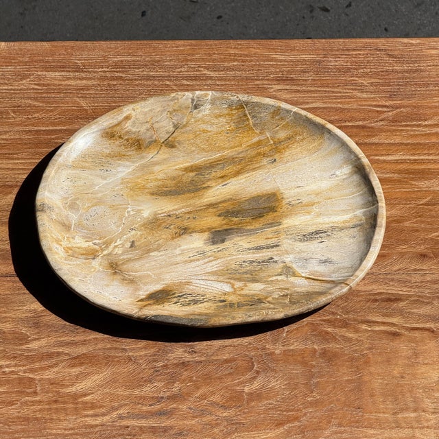 Stone Petrified Wood Trinket Tray, 1980s For Sale - Image 7 of 9
