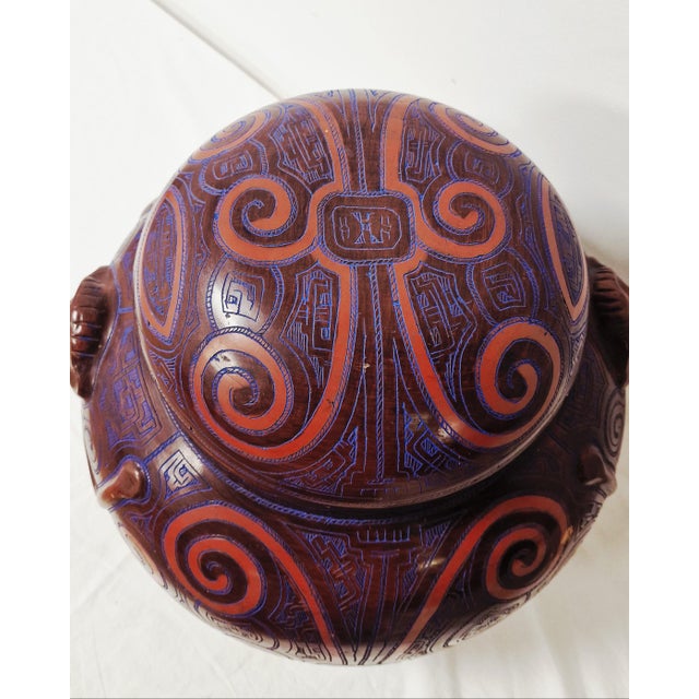 Brazilian Marajoara Ceramic Vase in the style of Raimundo Cardoso, 1980s For Sale - Image 9 of 13