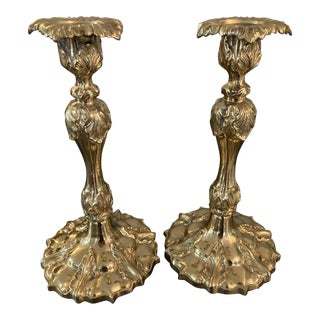Early 21st Century French Style Brass Candlestick Pair For Sale