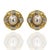 14k Earrings with 2 Mabe pearls and 48 round diamonds weighing approximately 0.50 carats. 24.45 grams