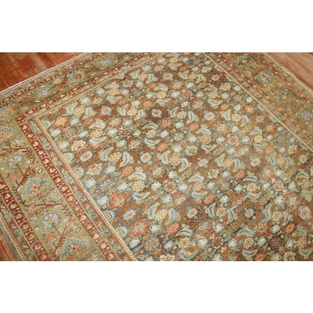 Chartreuse Antique Herati Persian Rug - 7'2" x 10'2" For Sale - Image 8 of 10