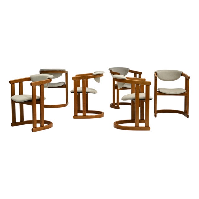 Vintage German Curved Beech Dining Chairs, 1960s, Set of 6 For Sale