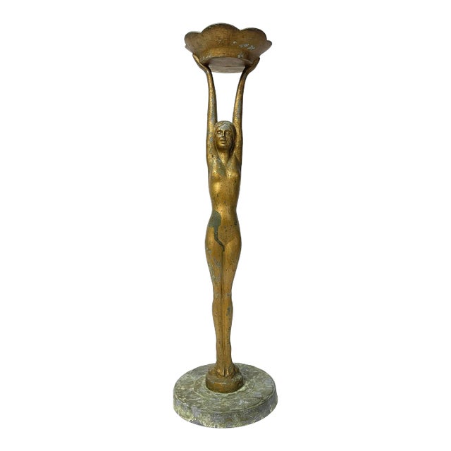 Art Deco Nude Smoking Stand Signed Frankart For Sale