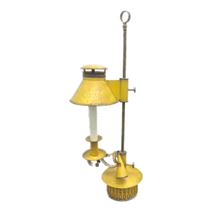 Antique Tole Adjustable Bouillote Lamp