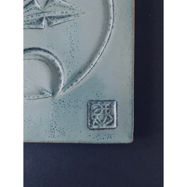 Mid-Century Modern 1960s Paolo Soleri Cosanti Arcosanti Cubist Pottery Face Tile For Sale - Image 3 of 9