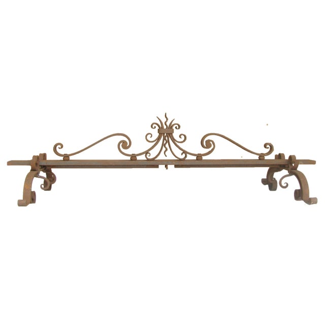 Late 20th Century Custom French Iron Fireplace Fender For Sale - Image 5 of 5