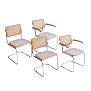 Mid-Century Modern Italian Marcel Breuer "Cesca" Chairs- Set of 4 For Sale