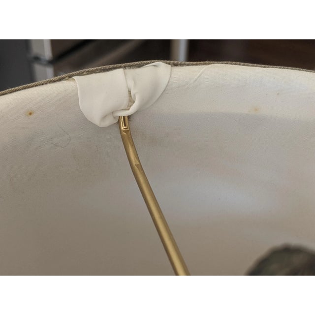 Vintage Chinoiserie Pink Chintz Ceramic Table Lamp With Pleated Lampshade For Sale - Image 10 of 15