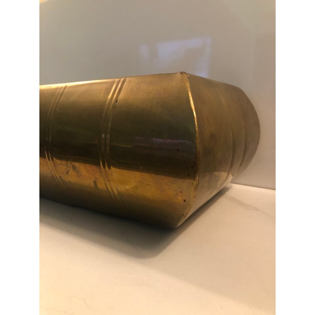 1950s Contemporary Solid Brass Rectangle Planter For Sale - Image 4 of 9