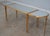 Age: c2012 Details: Stunning Decorator Table Nice Gold Finish Factory Distressed Mirror Glass Top 3 Pieces High Quality...