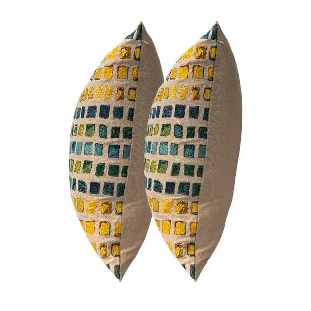 Sculpture Materials Pair of Ann Gish 24'' Tesserae Mosaic Pillows For Sale - Image 7 of 7