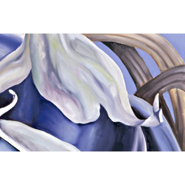 2000s "Eggplants in a Basket" Large Gallery Wrapped Oil Painting by Judith Moore For Sale In Saint Louis - Image 6 of 8